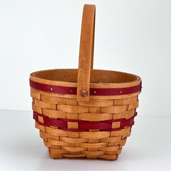 Longaberger Christmas Collection 1994 Edition Jingle Bell Basket Red - Picture 3 of 9